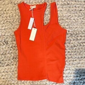 Red/Orange Ribbed Tank Top